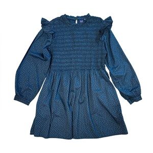 GAP Blue Smocked Floral Minidress Sz XXL